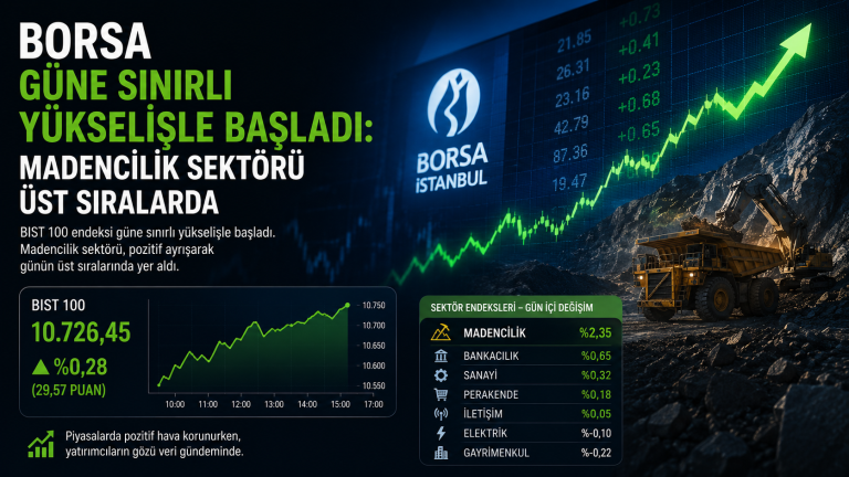 Borsa Güne Sınırlı Yükselişle Başladı: Madencilik Sektörü Üst Sıralarda görseli